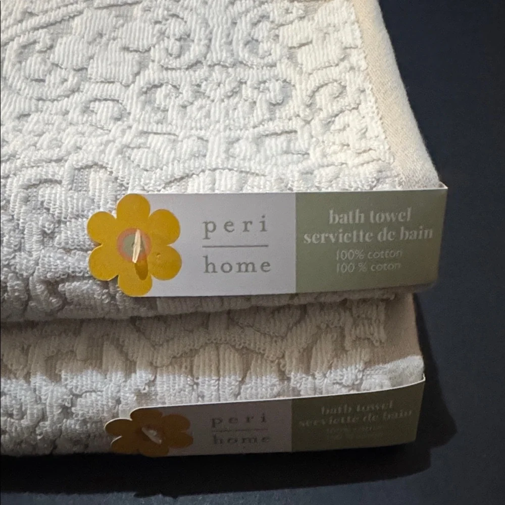 6pc PERI HOME Scroll Pattern 100% Cotton Bath Towel Set - Linen - Bryce